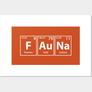 Fauna (F-Au-Na) Periodic Elements Spelling Posters and Art